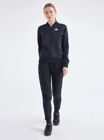 Kappa 222 Banda Womber Slim Kadın Regular Fit Fermuarlı Eşofman Üst - Siyah