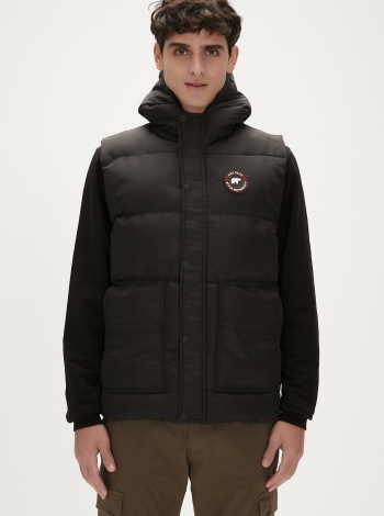 Bad Bear Fınder Vest Erkek Kapüşonlu Puffer  Yelek - Siyah