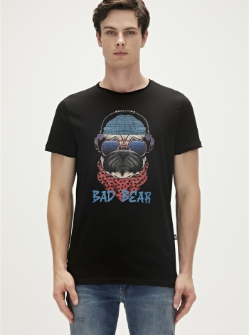 Bad Bear Reckless 3D Baskılı Erkek Tişört - Siyah