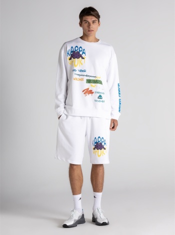 Kappa Logo Navarro Erkek Sweatshırt - Beyaz