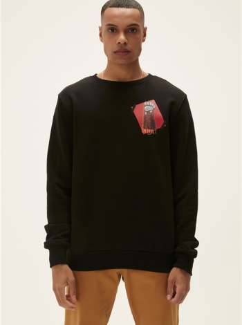 Bad Bear Here Kapüşonlu Erkek Sweatshirt -  Siyah