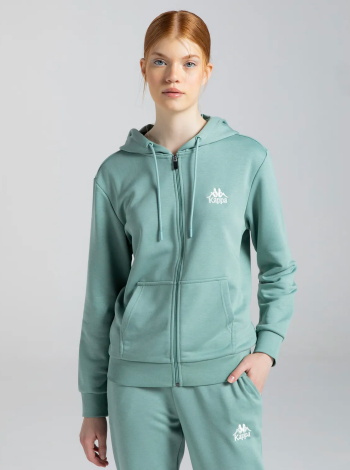 Kappa Authentic Mia Kadın Yeşil Regular Fit Sweatshirt - Su Yeşili