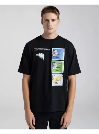 Kappa AUTHENTIC GRAPHIK GERRY T-shirt - Siyah