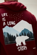 Bad Bear Long Story Kapüşonlu Erkek  Sweatshirt - Bordo