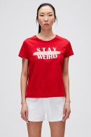 Bad Bear Kadın Stay Weırd Tee T-shirt - Kırmızı
