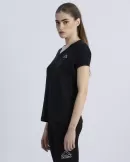 Kappa Logo Cabou Kadın Regular Fit Tişört - Siyah