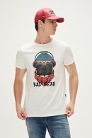 Bad Bear Reckless 3D Baskılı Erkek Tişört - Beyaz