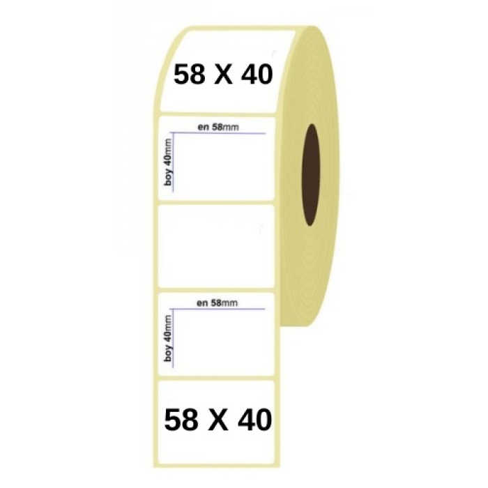 Etiket 40 X 58 Kuşe Etiketi 500 Sarım 1 Adet