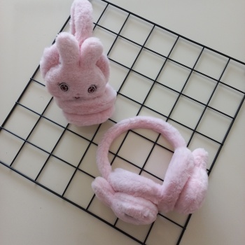 MARS BABY Kız Çocuk Pembe Tavşan Peluş Kulaklık