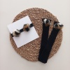 MARS BABY Kız Bebek Siyah Leopar Ponponlu Çorap ve Bandana Takımı