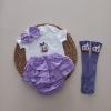 MARS BABY Kız Bebek Lila Daisy Fırfır Şort Etek Bodyli Çorap Takımı