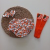 MARS BABY KIZ BEBEK PORTAKAL DESENLİ FIRFIRŞORT ETEK ÇORAPLI TAKIM