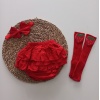 MARS BABY Kız Bebek Kırmızı Fırfırlışort Etek Bandana ve Çilek Figürlü Çorap Set