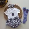 MARS BABY Kız Bebek Lila Böğürtlen Desenli Fırfırşort Etek Bandana Figürlü Çorap Set