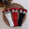 MARS BABY Kız Bebek Beyaz Kırmızı Siyah Mickey Minnie Mouse Keçe Figürlü Dizaltı Çorap