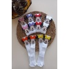 MARS BABY Kız Bebek Beyaz Mickey Minnie Mouse Keçe Figürlü Dizaltı Çorap Set