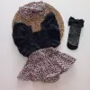 MARS BABY Kız Bebek Leopar Desenli Fırfırlı Salopet Bandana Siyah File Çorap Takım
