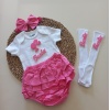 MARS BABY Kız Bebek Pembe Fuşya Barbie Fırfırşort Etek Bandana Çorap Takım