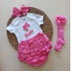 MARS BABY Kız Bebek Pembe Fuşya Barbie Figür Fırfırşort Etek Bandana Fiyonk Çorap Takım