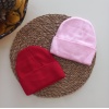 MARS BABY Kız Erkek Unisex Çocuk Kırmızı Pembe Triko Düz Katlamalı Bere