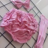 MARS BABY Kız Bebek Pembe Fırfır Şort Etek Bandana ve Çorap Seti