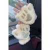 Mars Baby Parmaksız Patili Simli Krem Peluş Eldiven