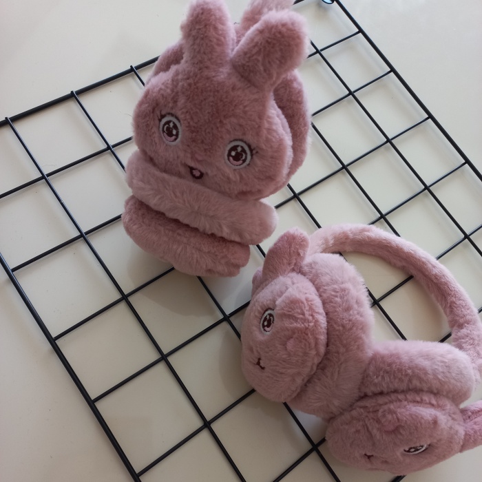 MARS BABY Kız Çocuk Gülkurusu Tavşan Peluş Kulaklık
