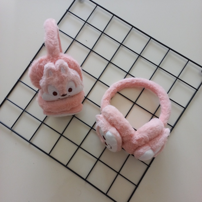 MARS BABY Kız Erkek Çocuk Somon Sincap Peluş Kulaklık
