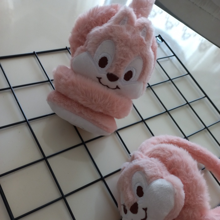 MARS BABY Kız Erkek Çocuk Somon Sincap Peluş Kulaklık