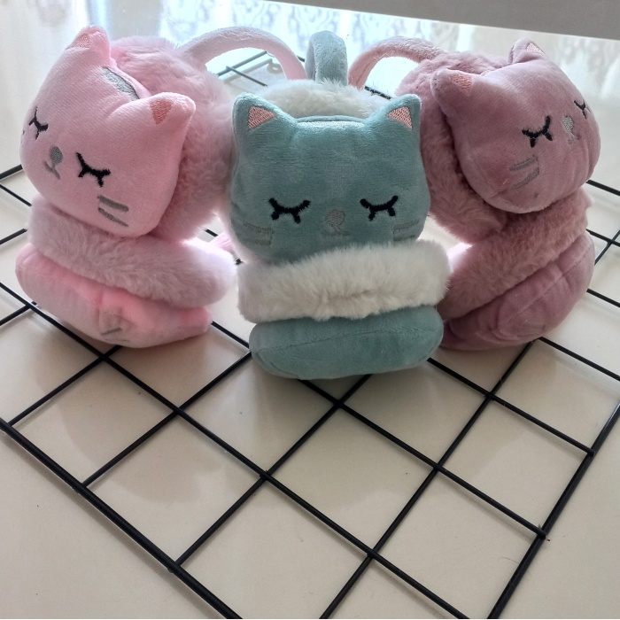 MARS BABY Kız Erkek Çocuk Kedili Peluş Kulaklık