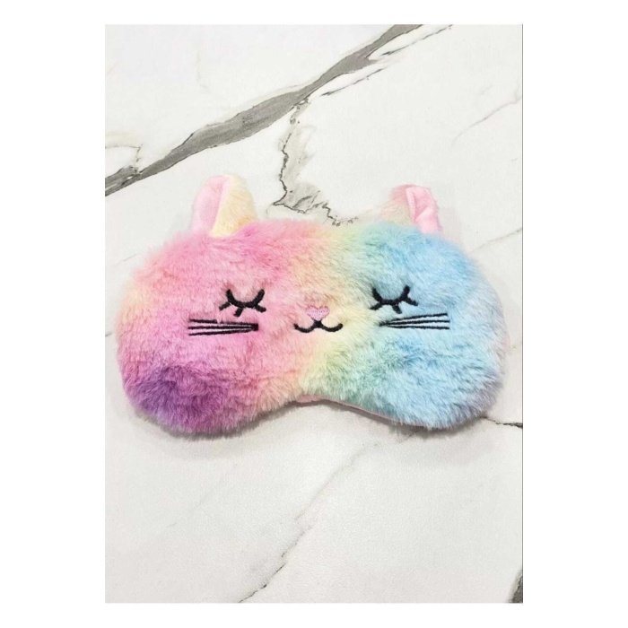 MARS BABY Peluş Kedili Göz Uyku Bandı Karışık Renkli
