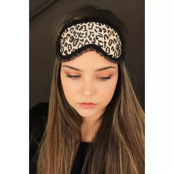 MARS BABY Kadın Leopar Desenli Göz Uyku Bandı