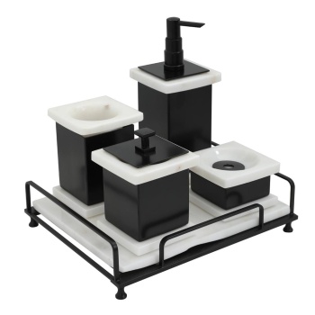 Mayaglory VOGUE Serisi Doğal Mermer Taş Set Siyah Renk 42108