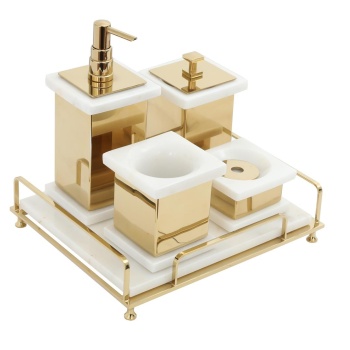 Mayaglory VOGUE Serisi Doğal Mermer Taş Set Gold Renk 42107