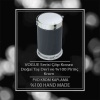 Mayaglory VOGUE Serisi Doğal Mermer Taş Deri Yuvarlak Çöp Kovası Siyah Krom Renk 3026