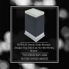 Mayaglory VOGUE Serisi Doğal Mermer Taş Deri Çöp Kovası Siyah Krom Renk 4226