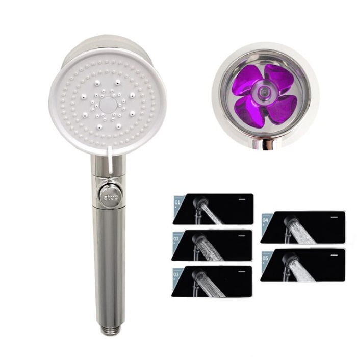 Mayaglory Turbo Fan Krom 5 Fonksiyonlu Krom Duş Başlığı El Duşu Handshower