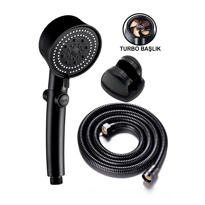 Mayaglory Turbo Fan Örgülü Lüks Duş Seti Shower Set