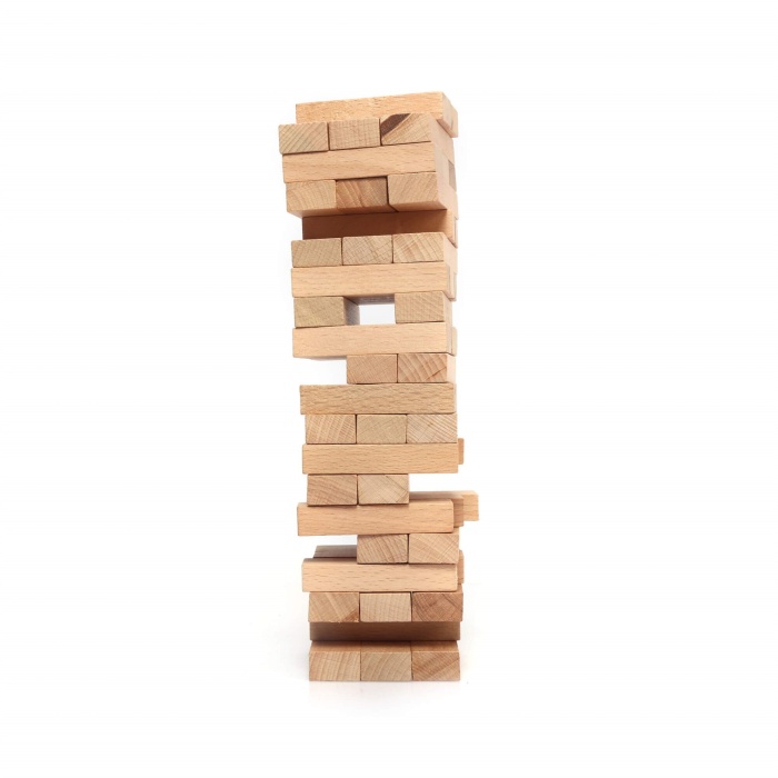 MERLA Jenga Denge Blokları 54 Parça Eğitici Ahşap Oyuncak