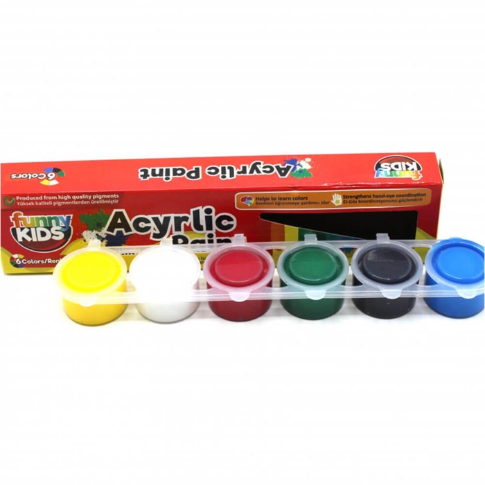 Funny Kids Akrilik Boya Seti 6 Renk x 15ml