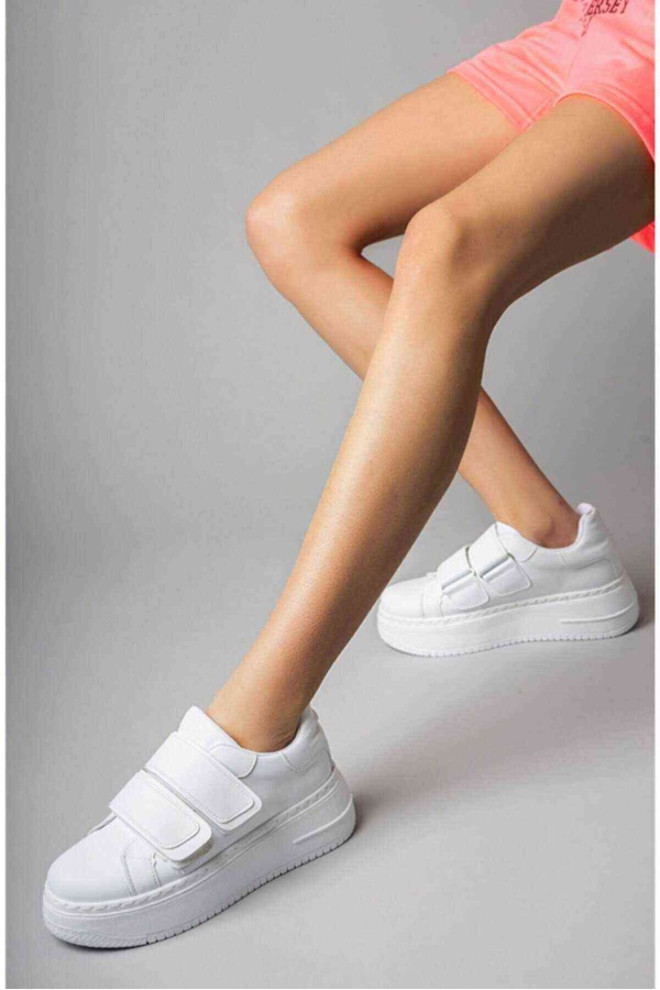 Kadın Beyaz Yüksek Topuklu Spor Ayakkabı , Snekaer