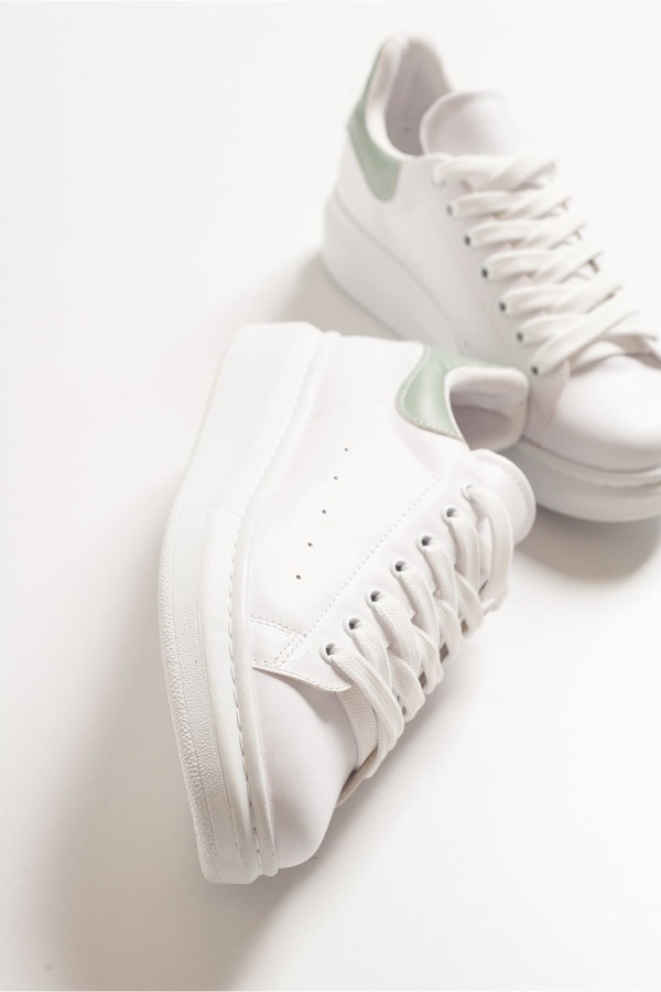 Miça Rahat Taban Beyaz Yeşil Kadın Günlük Spor Ayakkabı