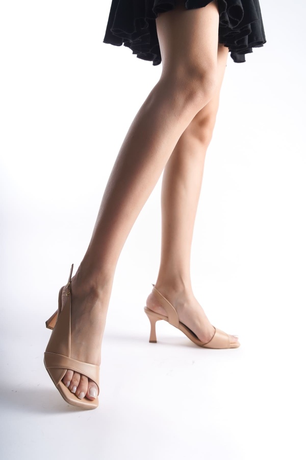 Kelly Nude Cilt Kadın Yüksek Topuklu Sandalet