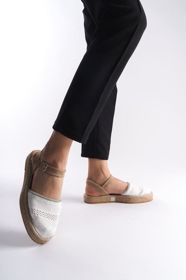 Şale Beyaz Kadın Espadril Günlük Ayakkabı