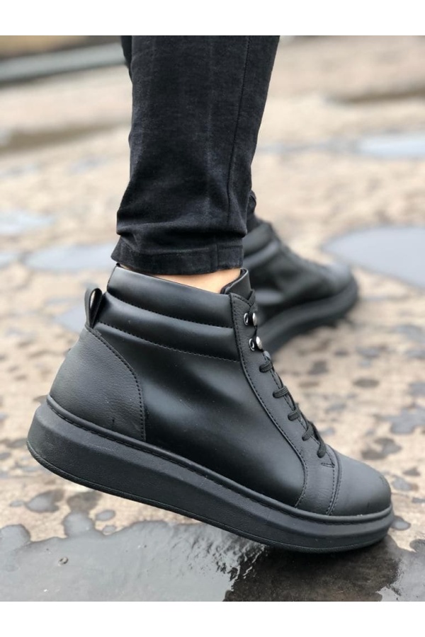 New Toronto Siyah Deri Bağcıklı Erkek Spor Bot