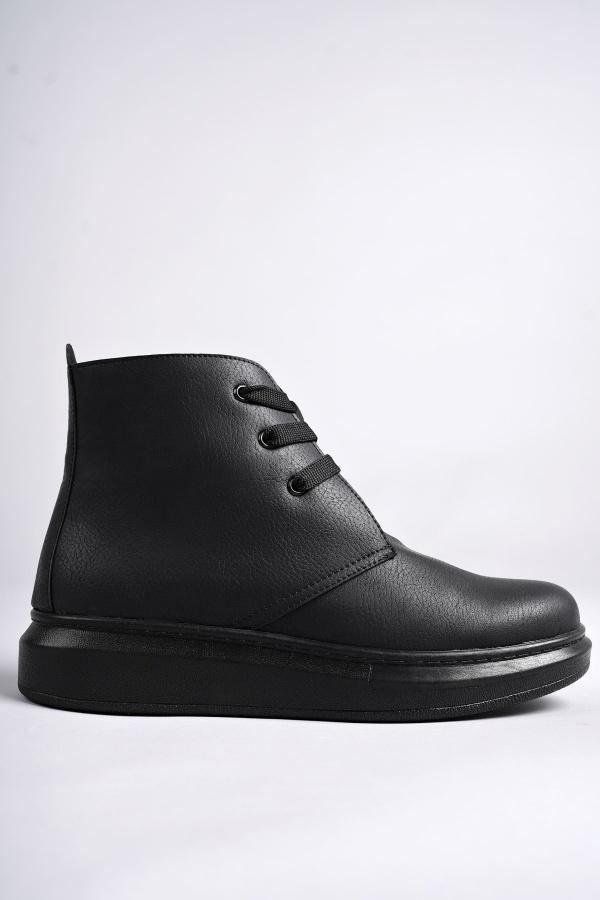 New Matteo Erkek Siyah Deri Günlük Bot