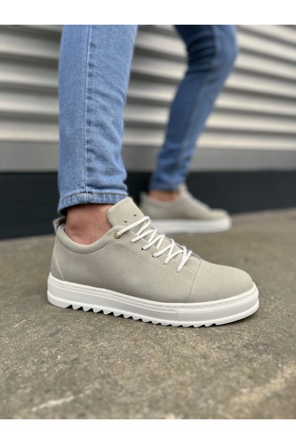 Gri Cool Bağcıklı Süet Erkek Günlük Spor Klasik Ayakkabı