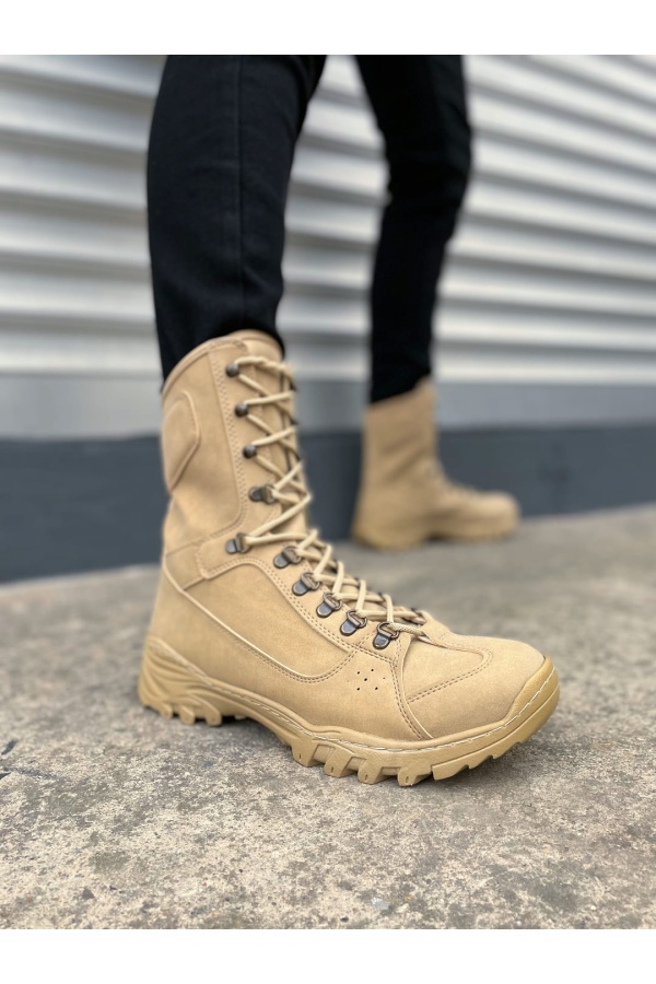 Ekir Bağcıklı Ortopedik Taban Günlük Süet Erkek Askeri Postal Bot SKT Kum