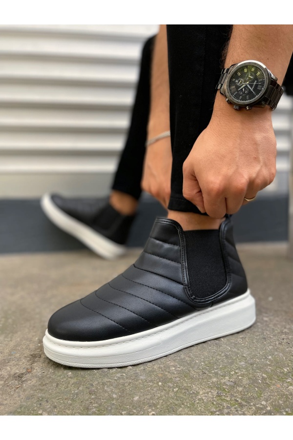 Otso Bağcıksız Ortopedik Taban Cilt Erkek Spor Bot CBT - Siyah