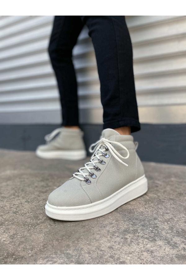 Atto Bağcıklı Ortopedik Taban Süet Erkek Spor Bot SBT - Gri